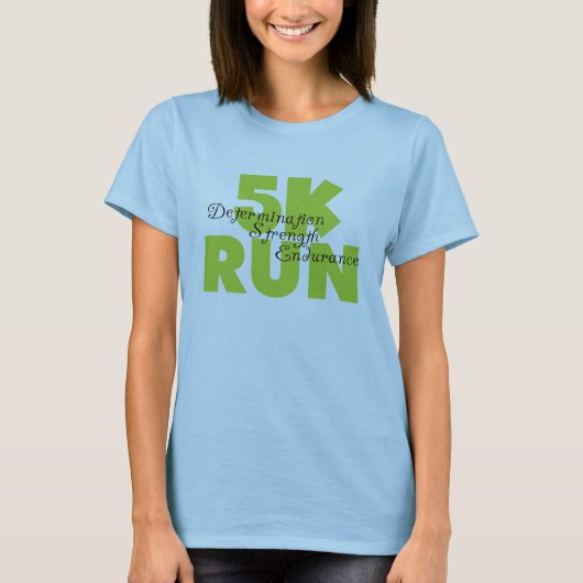 T-shirt Course 5 000 verte printemps (Devant)
