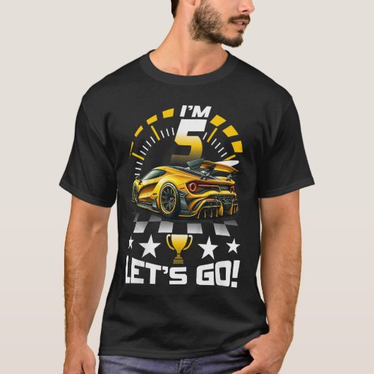 T-shirt Course 5 Ans 5e Anniversaire Gold Racing (Devant)