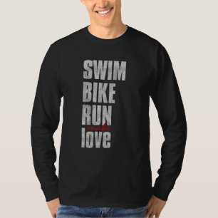 T-shirt Course à vélo de natation Faire l'amour Triathlon 