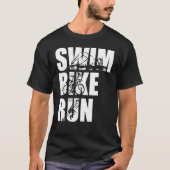 T-shirt Course à vélo de natation Triathlon Athlétisme Tri (Devant)