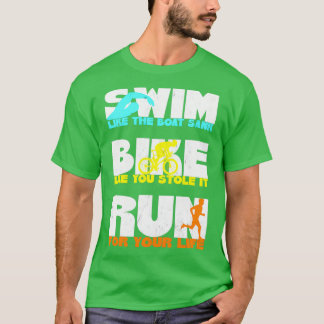 T-shirt Course à vélo de natation Triathlon Grunge 3