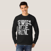 T-shirt Course à vélo de natation Triathlon Triathlète Ath (Devant entier)