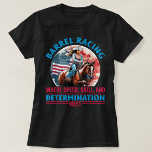 T-shirt Course de barils de chevaux où la vitesse