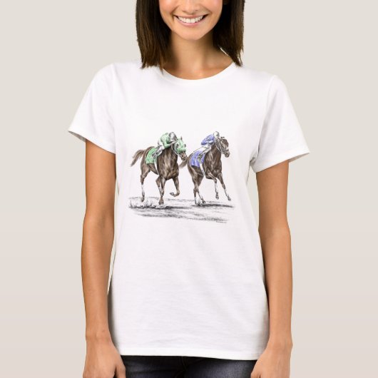 T-shirt Course de chevaux à Thoroughbred (Devant)