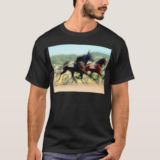 T-shirt course de chevaux de puissance de trot (Devant)