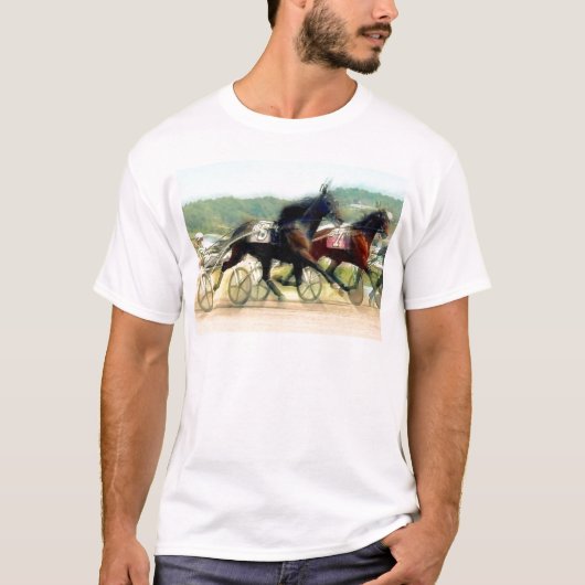 T-shirt course de chevaux de puissance de trot (Devant)
