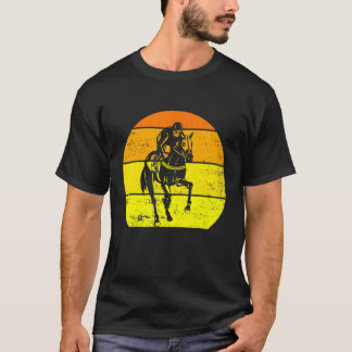 T-shirt Course de chevaux vintage rétro coucher de soleil