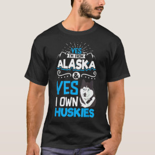 T-shirt course de chiens de traîneau husky d'Alaska et att