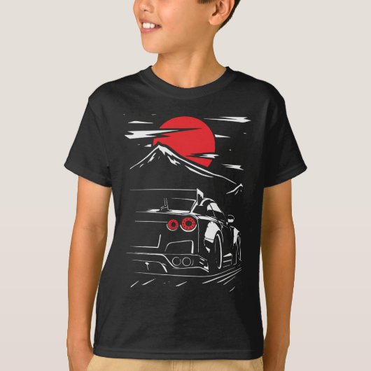 T-shirt Course de minuit : Red Moon Racing Car (Devant)