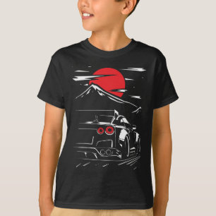 T-shirt Course de minuit : Voiture de course sous la lune 