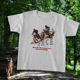 T-shirt Course de moto cross personnalisée pour garçons