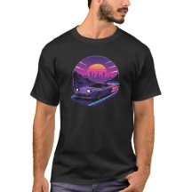 Course de nuit sur Touge : voiture de sport Synthw