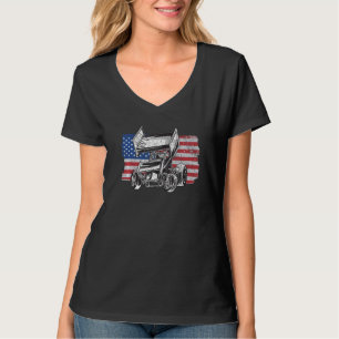 T-shirt Course de Sprint Car Drapeau USA