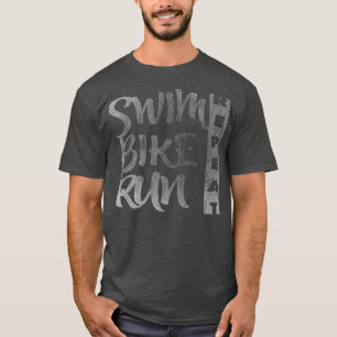 T-shirt Course de vélo de natation