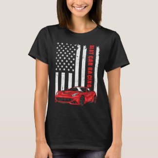 T-shirt Course de voitures à crémaillère Drapeau américain