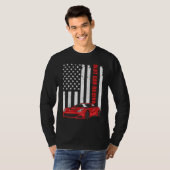 T-shirt Course de voitures à crémaillère USA Drapeau Améri (Devant entier)