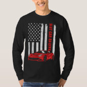 T-shirt Course de voitures à crémaillère USA Drapeau Améri (Devant)