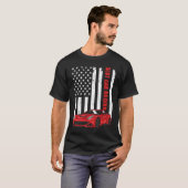 T-shirt Course de voitures à crémaillère USA Drapeau Améri (Devant entier)