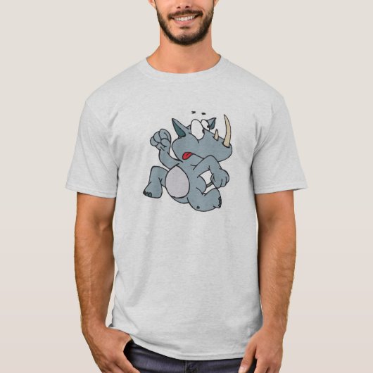 T-shirt course effrayé rhino bébé (Devant)