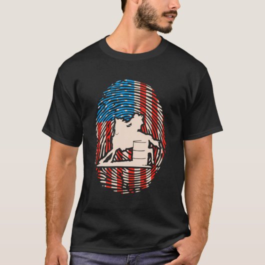 T-shirt Course en baril Adna Us American Flag Horse Racer (Devant)
