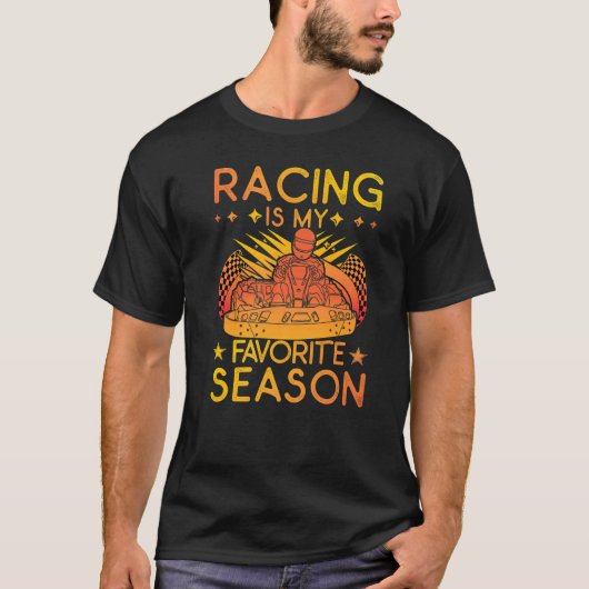 T-shirt Course Est Ma Saison Préférée Go Kart (Devant)