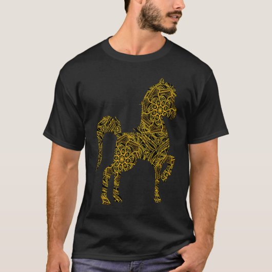 T-shirt Course et Élevage de Chevaux Mandala (Devant)