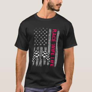 T-shirt Course Life Racer Racer Maman Américaine Usa Drape