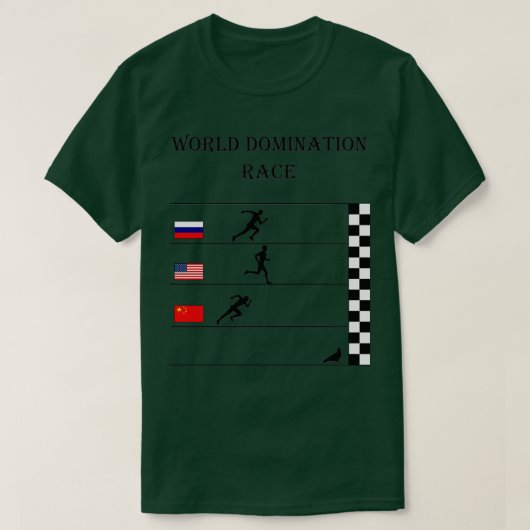 T-shirt Course mondiale à la domination (Design devant)