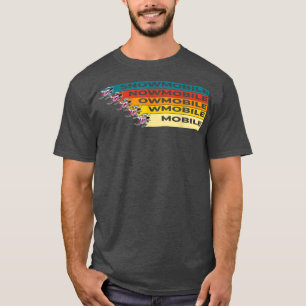 T-shirt Course monstre motoneige en couleurs rétro cool