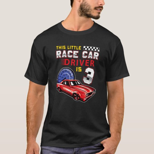 T-shirt Course voiture 3e anniversaire Toddler Boy Racing  (Devant)