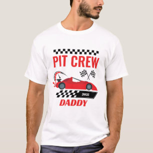 T-shirt Course voiture pit équipage papa course anniversai