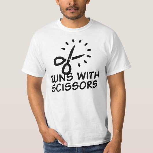 T-shirt Courses avec des ciseaux (Devant)