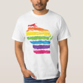 T-shirt courses de couleur du Wisconsin (Devant)