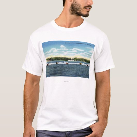 T-shirt Courses de hors-bord sur le lac (Devant)