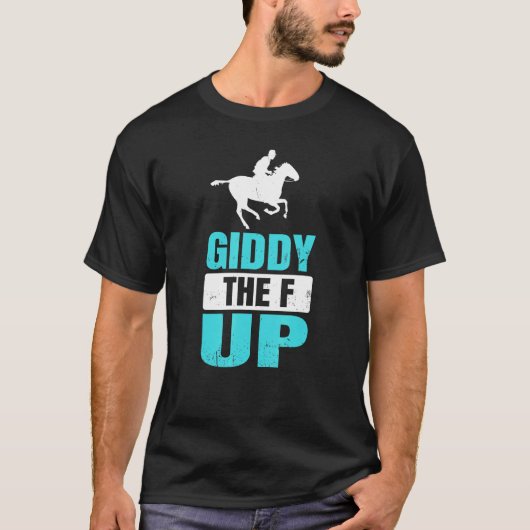 T-shirt Courses Équestres Fous De Chevaux (Devant)