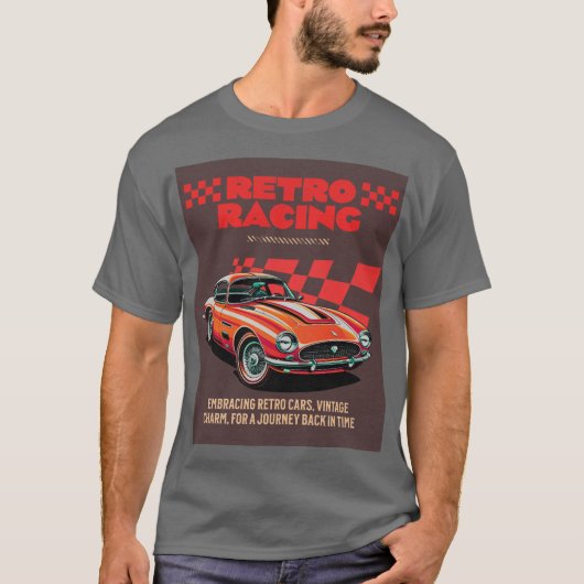 T-shirt COURSES RÉTRO - avec arrière-plan (Devant)