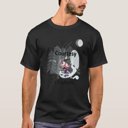 T-shirt Courtesy Flushers Chat Zombie (Devant)