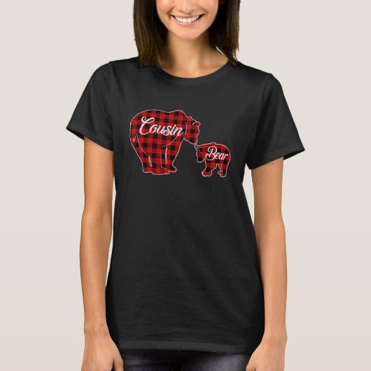 T-shirt Cousin Bear  Buffalo Plaid Christmas T (Devant)