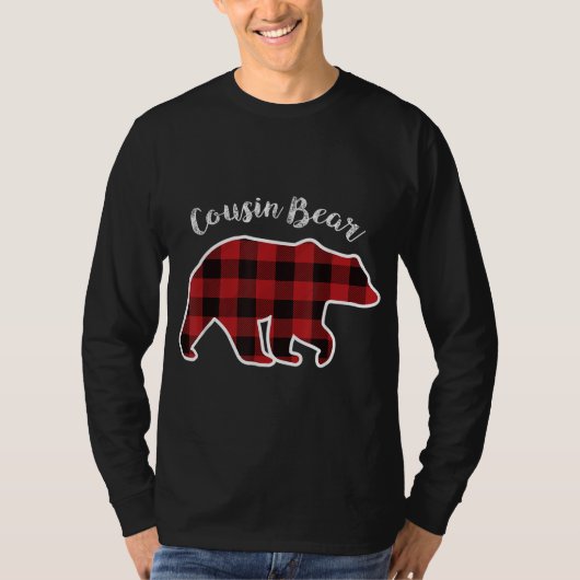 T-shirt Cousin BEAR Enfants Red Plaid Christmas Pajama Fam (Devant)