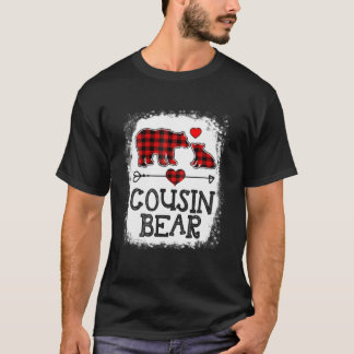 T-shirt Cousin Bear Pajama de Noël Rouge Plaid Buffalo Fam