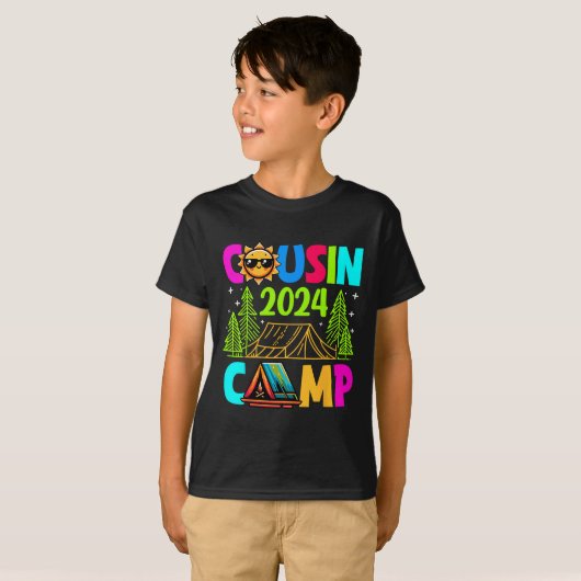 T-shirt Cousin Camp 2024 Vacances en famille Camping été C (Devant entier)