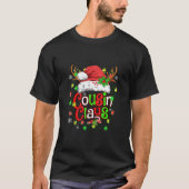 T-shirt Cousin Claus Santa Hat Famille Groupe Noir (Devant)