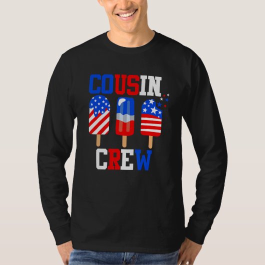 T-shirt Cousin Crew 4th of July Popsicle Us Flag Patrioti (Devant)