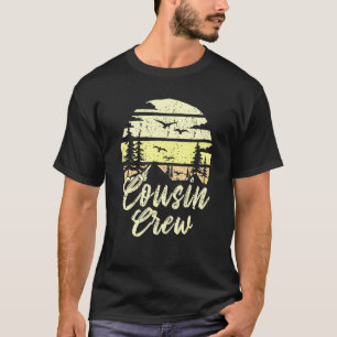 T-shirt Cousin Crew Camping Extérieur Coucher de soleil Ca