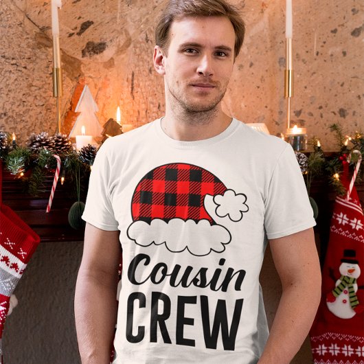 T-shirt Cousin Crew Noël Buffalo Plaid Hommes