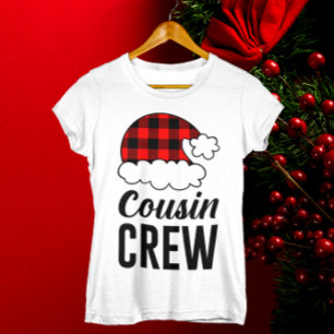 T-shirt Cousin Crew Noël Fêtes Buffalo Plaid Womens