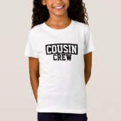 T-shirt Cousin Crew noir et blanc pour enfants (Devant)