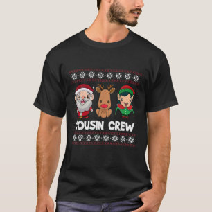T-shirt Cousin Crew Père Noël Reindeer Elf Xmas drôle Noël