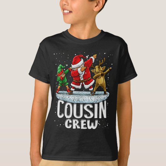 T-shirt Cousin Crew Santa Elf Dabbing Matching Family Chri (Devant)
