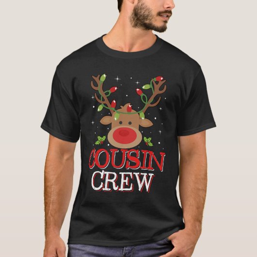 T-shirt Cousin de Christmas Crew Funny Reindeer Matching P (Devant)